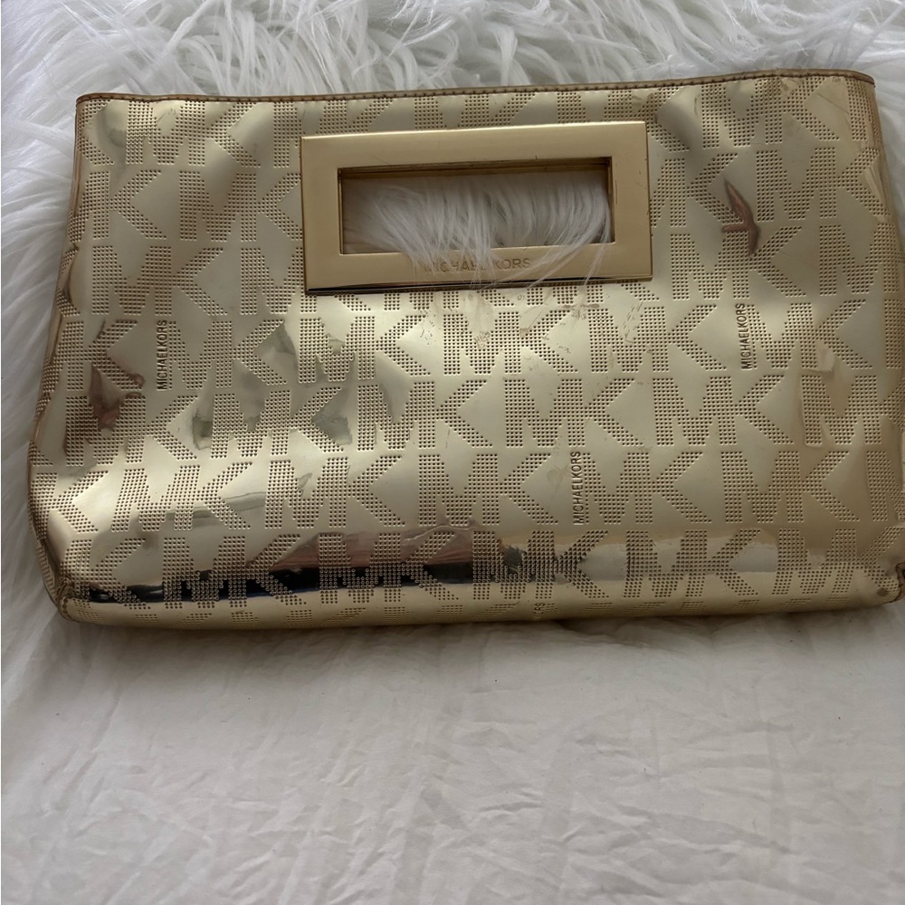 Michael Kors Metallic Gold Clutch